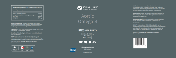 Aortic Omega-3 95% Purity Fish Oil Softgels - Image 2